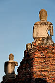 Ayutthaya, Thailand. Wat Chaiwatthanaram, seated Buddha statue of the east rectangular platform of the old ubosot.  